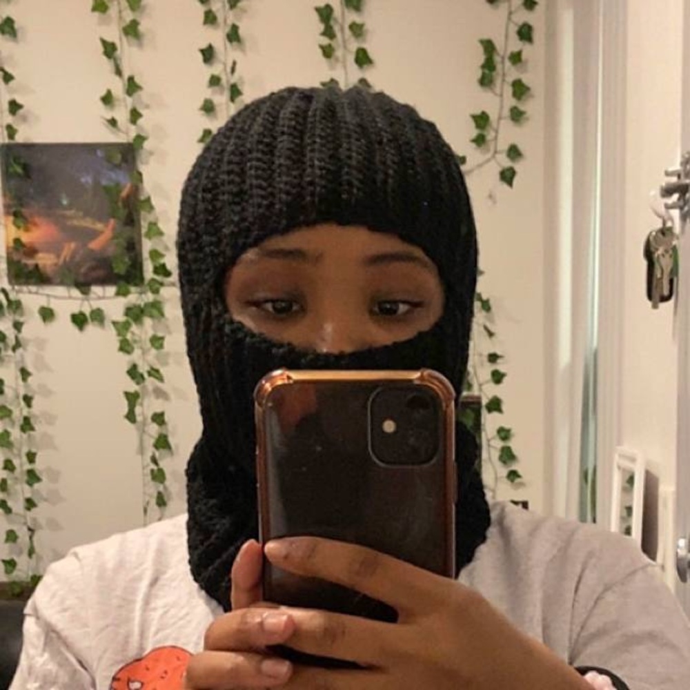 Black Handmade balaclava crochet ski mask. Very stretchy!!! One size fits all.
